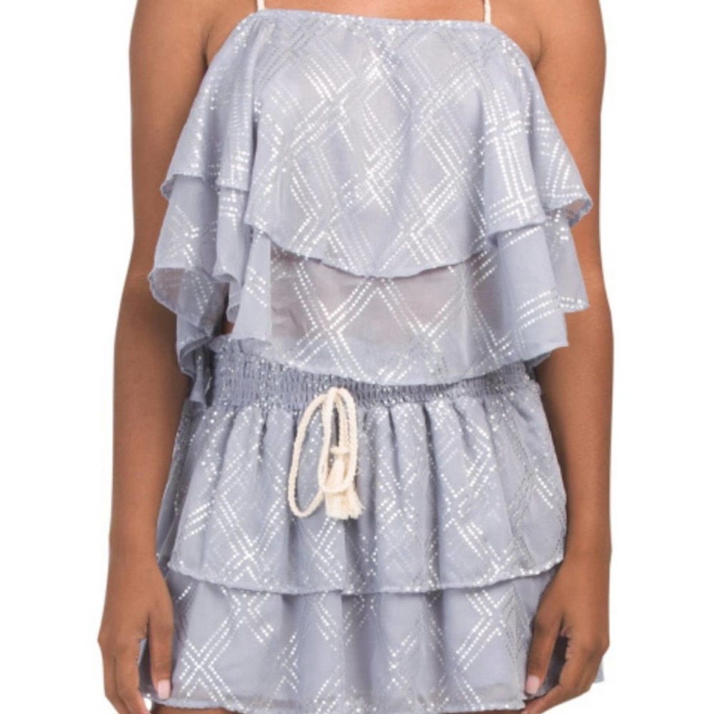 SURF GYPSY Juniors Metallic Deco Print Top m NWT